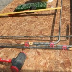 OSB and rebar on table