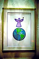 angel above planet earth painting
